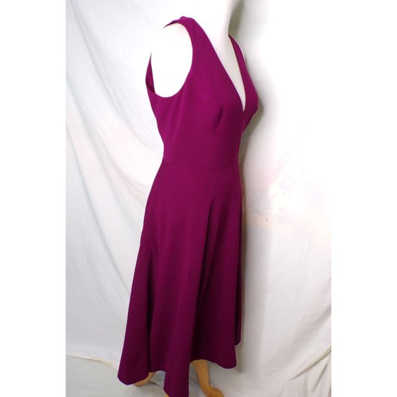 DRESS THE POPULATION Catalina Fit & Flare Dress Dark Magenta Large (8-10) - Picture 7 of 9